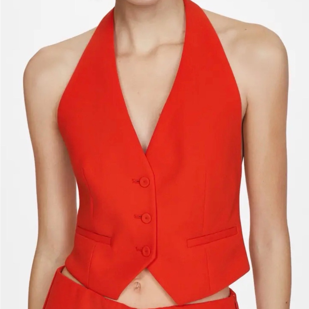 Mango Bold Red Halter Top